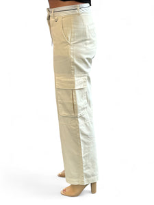 Pistola - Addie High Rise Relaxed Cargo Trouser - Eggshell