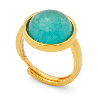 Lucas Jack - Round Cabchon Adustable Band Ring - Amazonite