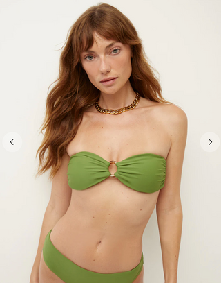 Veronica Beard - Carper Bandeau Bikini Top - Forest Army