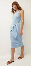 Load image into Gallery viewer, Veronica Beard - Odeon Tie-Front Ribbed Dress - Lake Blue
