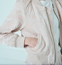 Load image into Gallery viewer, Marrakech - Lotus Embroidered Twill Bomber Jacket - Crepe
