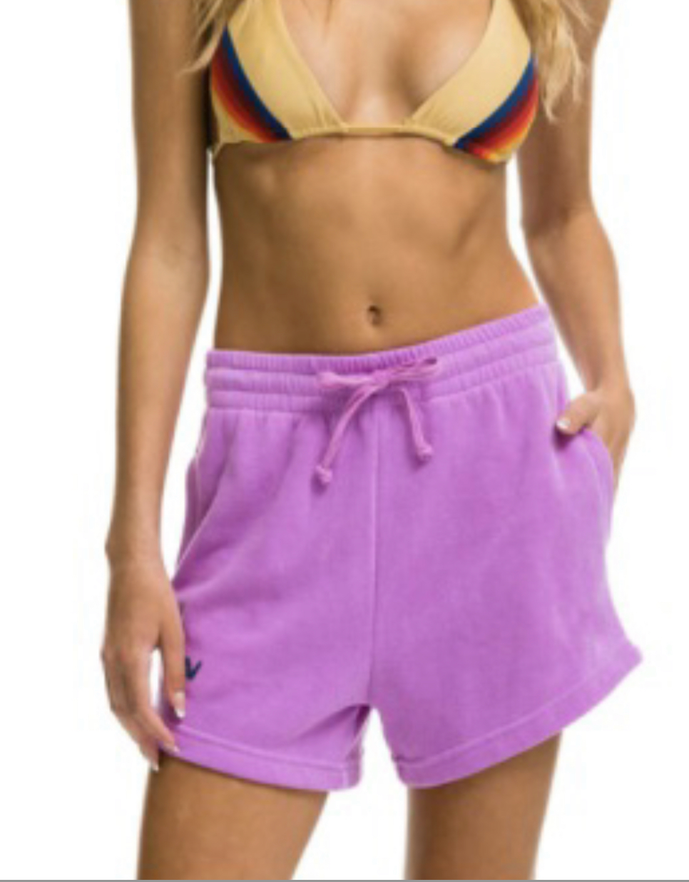 Aviator Nation - Logo Embroidery Lounger Short - Neon Purple