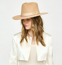 Load image into Gallery viewer, Freya - Sierra Flat Brim Fedora Hat - Camel
