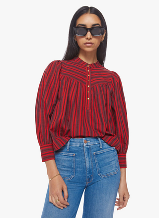 MOTHER - The Toss Up Cotton Blouse - Sun Down Stripe