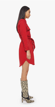 Load image into Gallery viewer, MOTHER - The Cadet Mini Shirt Dress - Haute Red
