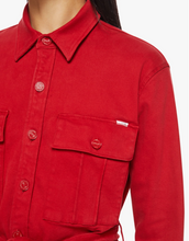 Load image into Gallery viewer, MOTHER - The Cadet Mini Shirt Dress - Haute Red
