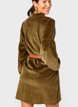 Load image into Gallery viewer, Cartolina Nantucket - Charlotte Corduroy Shift Dress - Olive
