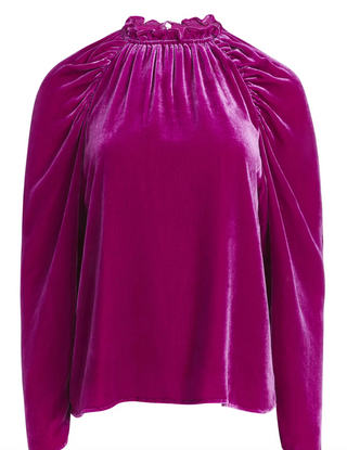 Marie Oliver - Layla Velvet Blouse - Hibiscus