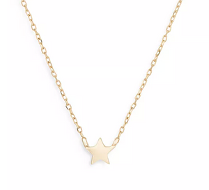 Adina Reyter - Super Tiny Puffy Star Necklace - 14k Yellow Gold