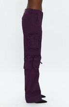 Load image into Gallery viewer, Pistola - Bobbie Mid Rise Loose Straight Leg Cargo Pant - Washed Aubergine
