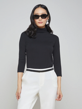 Load image into Gallery viewer, L&#39;Agence - Aja 3/4 Sleeve Turtleneck Top - Black
