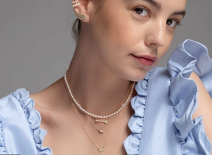 Adina Reyter - Tiny Diamond Pave Heart & Arrow Necklace
