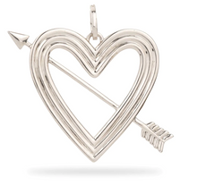 Load image into Gallery viewer, Adina Reyter - XL Hinged Heart &amp; Arrow Charm - Sterling Silver
