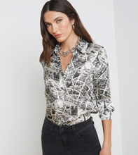 Load image into Gallery viewer, L&#39;Agence - Tyler Silk Blouse - Map of Paris
