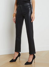 Load image into Gallery viewer, L&#39;Agence - Ginny Coated Denim Straight Leg Jean - Noir Coated
