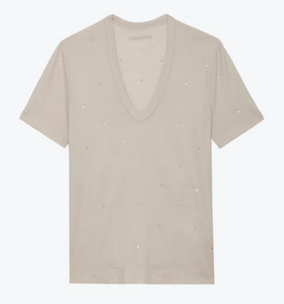 Zadig & Voltaire - Wassa Crystal Studded Tee Shirt - Petale