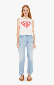 MOTHER - Strong and Silent Type Cropped Muscle Tee - Heart