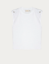 Load image into Gallery viewer, Nation LTD - Marina Muscle Tee w Shoulder Snaps - Optic White

