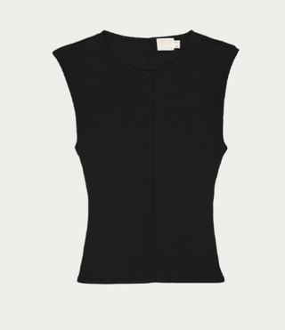 Nation LTD - Maeko Tank w Poplin Binding - Jet Black