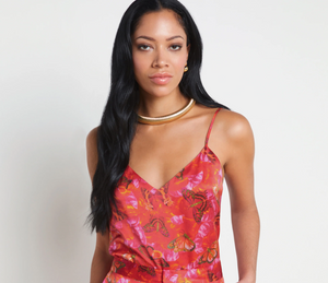 L'Agence - Jane Silk Camisole Top - Multi Butterfly Print