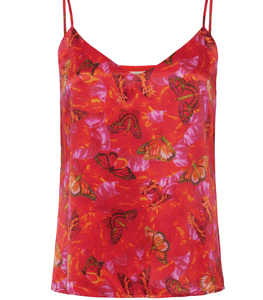 L'Agence - Jane Silk Camisole Top - Multi Butterfly Print