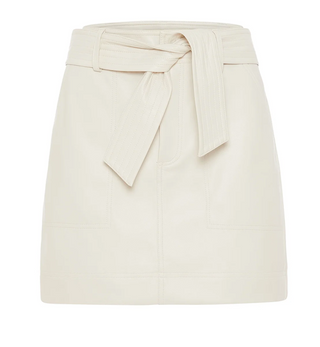 Marie Oliver - Vallie Vegan Leather Mini Skirt - Cloud