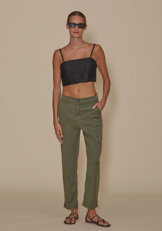 Le Jean - Sloane Slim Trouser - Olive Green