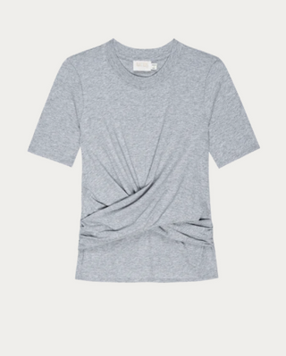 Nation LTD - Talia Wrap Tee Shirt - Heather Grey