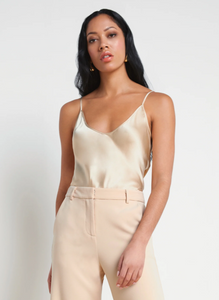 L'Agence - Lexi Silk Camisole Top - Toasted Almond