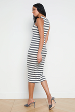 Load image into Gallery viewer, L&#39;Agence - Nura Tank Midi Dress - Marengo/White Stripe
