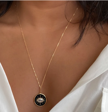 Load image into Gallery viewer, Thatch - Talisman Black Enamel Necklace
