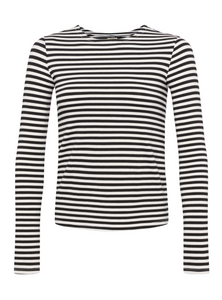 L'Agence - Tess Striped Long Sleeve Top - Black/White