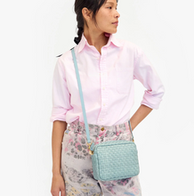 Load image into Gallery viewer, Clare V. - Midi Sac Woven Leather Handbag - Sunbleached Sky Blue
