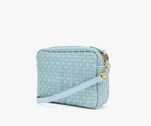 Clare V. - Midi Sac Woven Leather Handbag - Sunbleached Sky Blue
