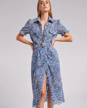 Load image into Gallery viewer, Generation Love - Claudia Lace Shirtdress - Blue/White
