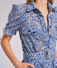 Load image into Gallery viewer, Generation Love - Claudia Lace Shirtdress - Blue/White
