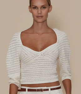 Le Jean - Linen Crochet Top - Sand