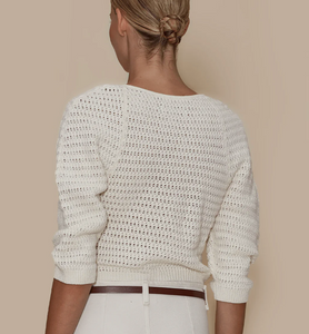 Le Jean - Linen Crochet Top - Sand