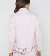 Load image into Gallery viewer, L&#39;Agence - Janelle Coated Denim Jacket - Lilac Snow

