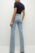 Load image into Gallery viewer, Veronica Beard - Crosbie Slim Wide Leg Denim Jean - Pebblestone
