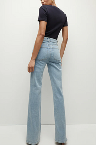 Veronica Beard - Crosbie Slim Wide Leg Denim Jean - Pebblestone