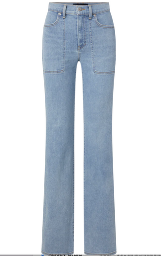 Veronica Beard - Crosbie Slim Wide Leg Denim Jean - Pebblestone