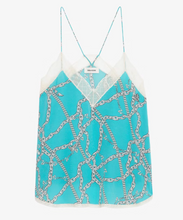 Load image into Gallery viewer, Zadig &amp; Voltaire - Christy Silk Camisole Top - Aqua Chaines
