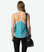 Load image into Gallery viewer, Zadig &amp; Voltaire - Christy Silk Camisole Top - Aqua Chaines
