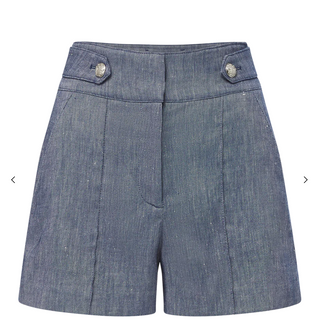 Veronica Beard - Runo Linen Short - Blue Melange