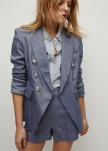 Load image into Gallery viewer, Veronica Beard - Miller Linen Dickey Jacket - Blue Melange
