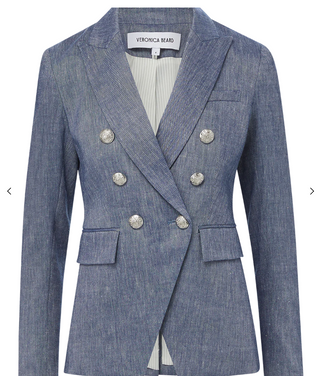 Veronica Beard - Miller Linen Dickey Jacket - Blue Melange