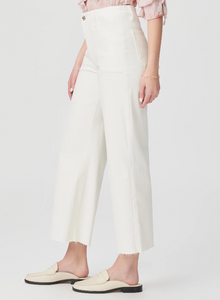 Paige - Anessa Wide Leg Jean with Welt Patch Pockets - Tonal Ecru