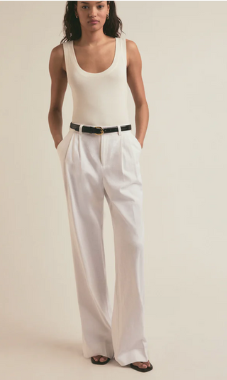 Favorite Daughter - The Low Favorite Linen Pant - White