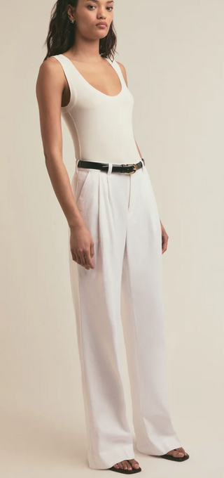 Favorite Daughter - The Low Favorite Linen Pant - White